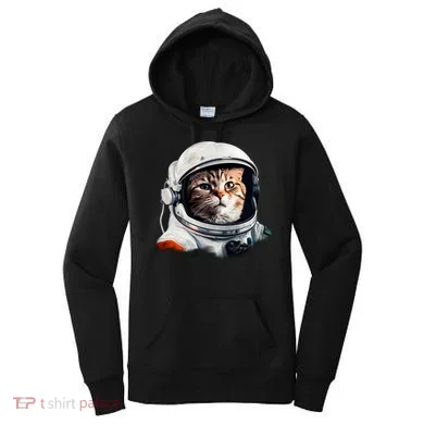 Realistic Astronaut Cat Women's Hoodie
