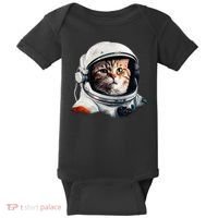 Realistic Astronaut Cat Baby Bodysuit thumb 0