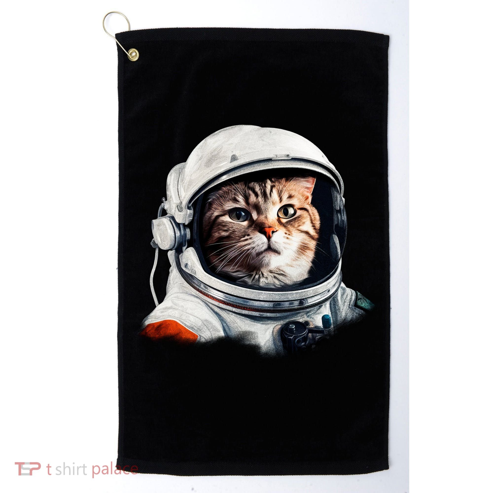 Realistic Astronaut Cat Golf Towel
