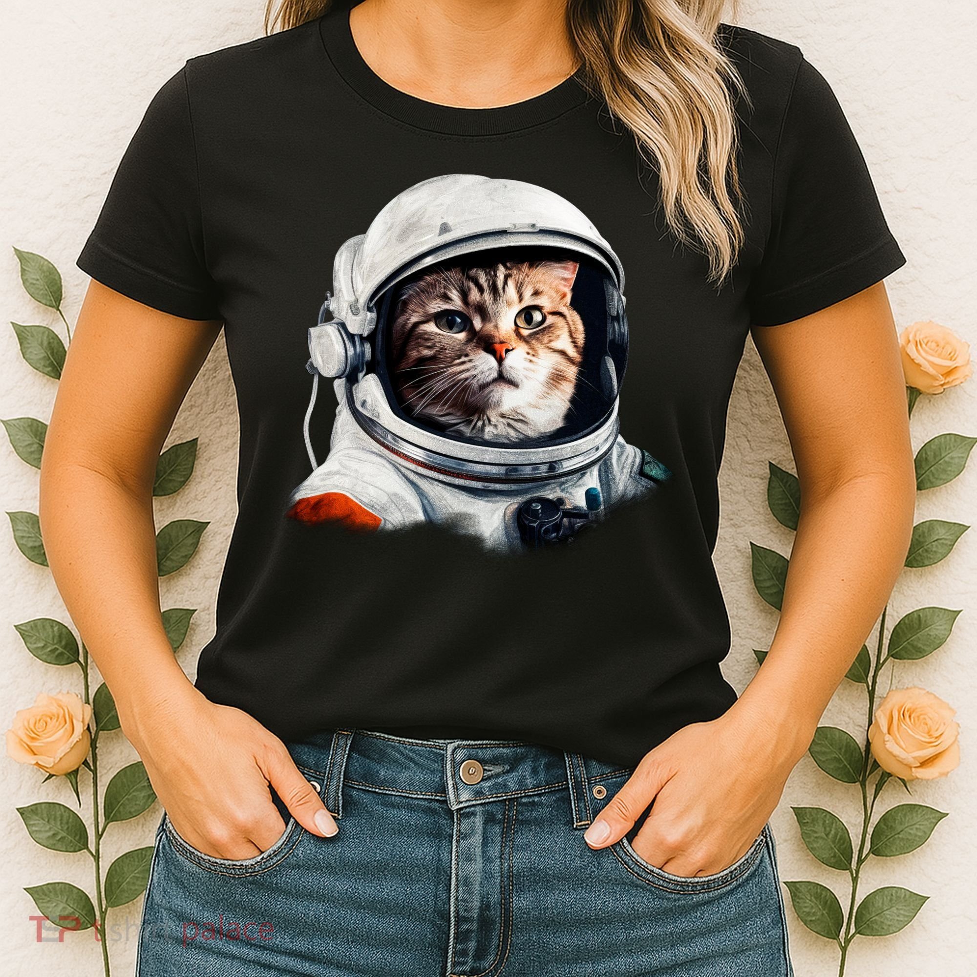 Realistic Astronaut Cat Women's T-Shirt