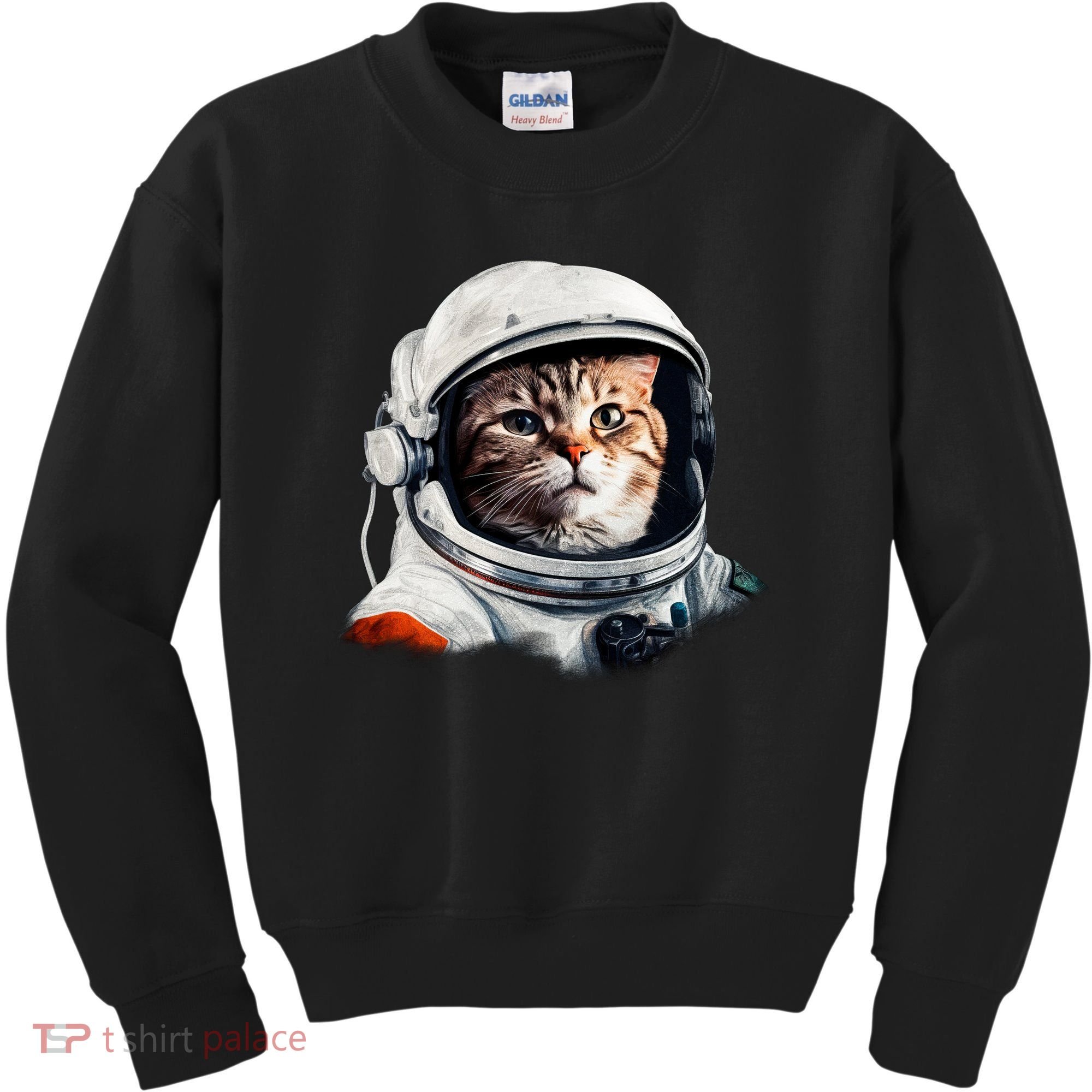 Realistic Astronaut Cat Kids Sweatshirt