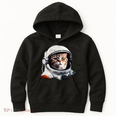 Realistic Astronaut Cat Kids Hoodie