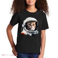 Realistic Astronaut Cat Kids T-Shirt thumb 2