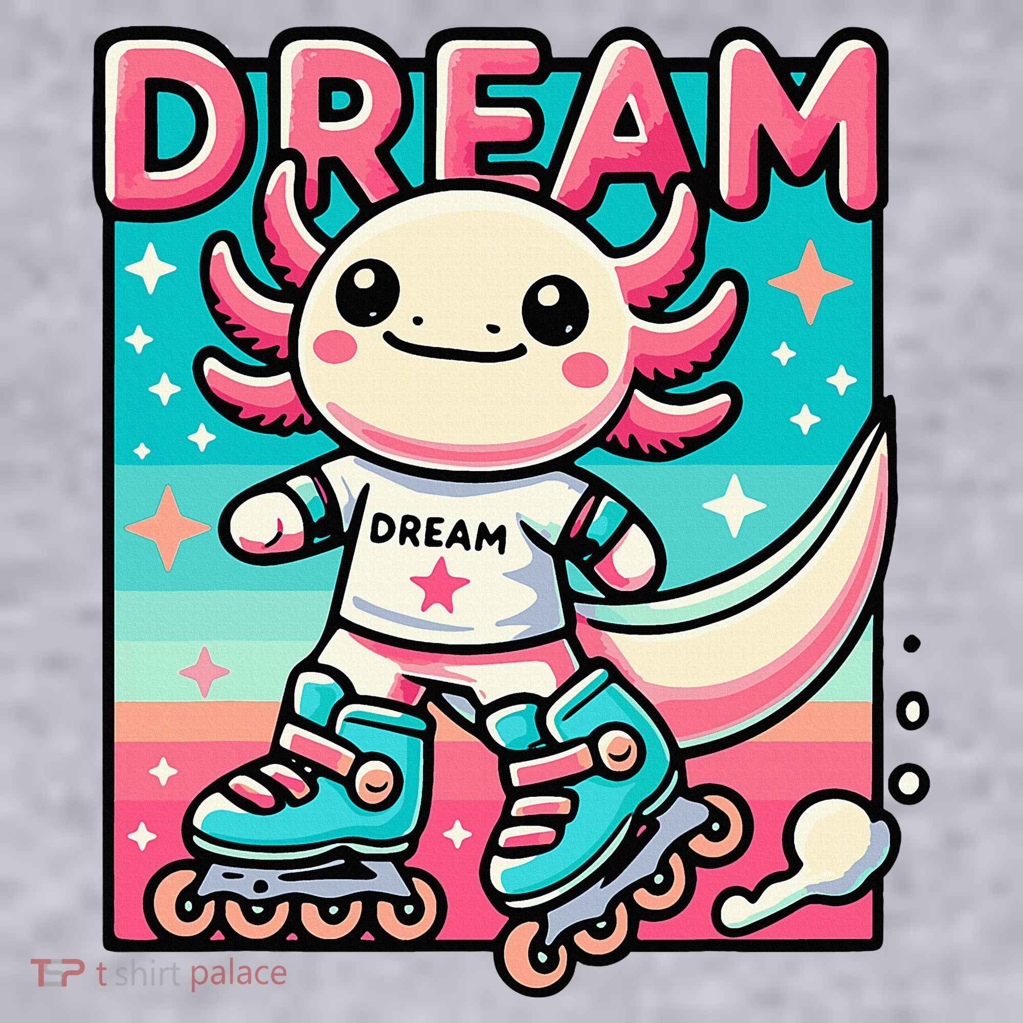 Rollerblading Axolotl Cute Salamander On Inline Skates Women's Sweatshirt