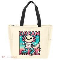 Rollerblading Axolotl Cute Salamander On Inline Skates Tote Bag thumb 0
