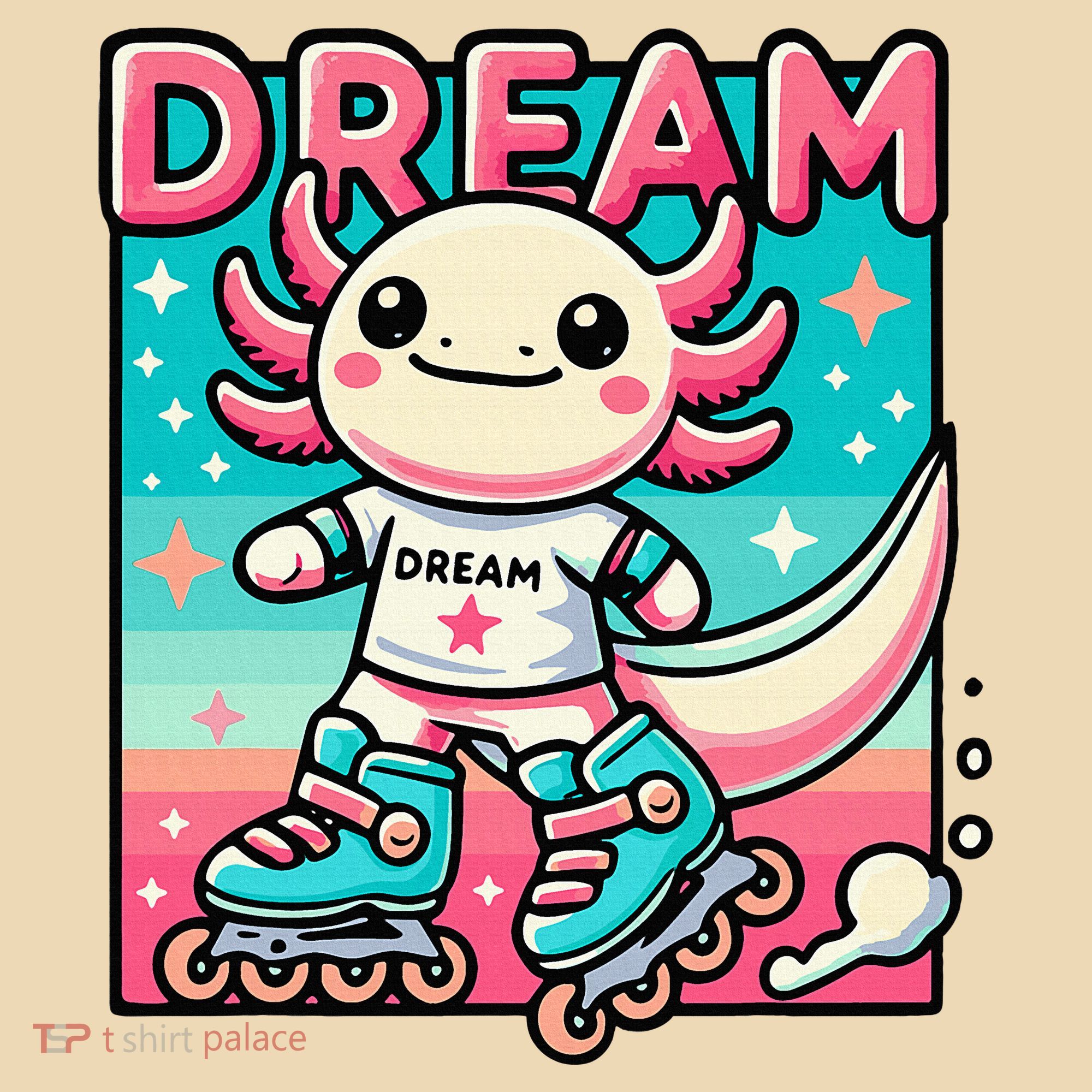 Rollerblading Axolotl Cute Salamander On Inline Skates Tote Bag
