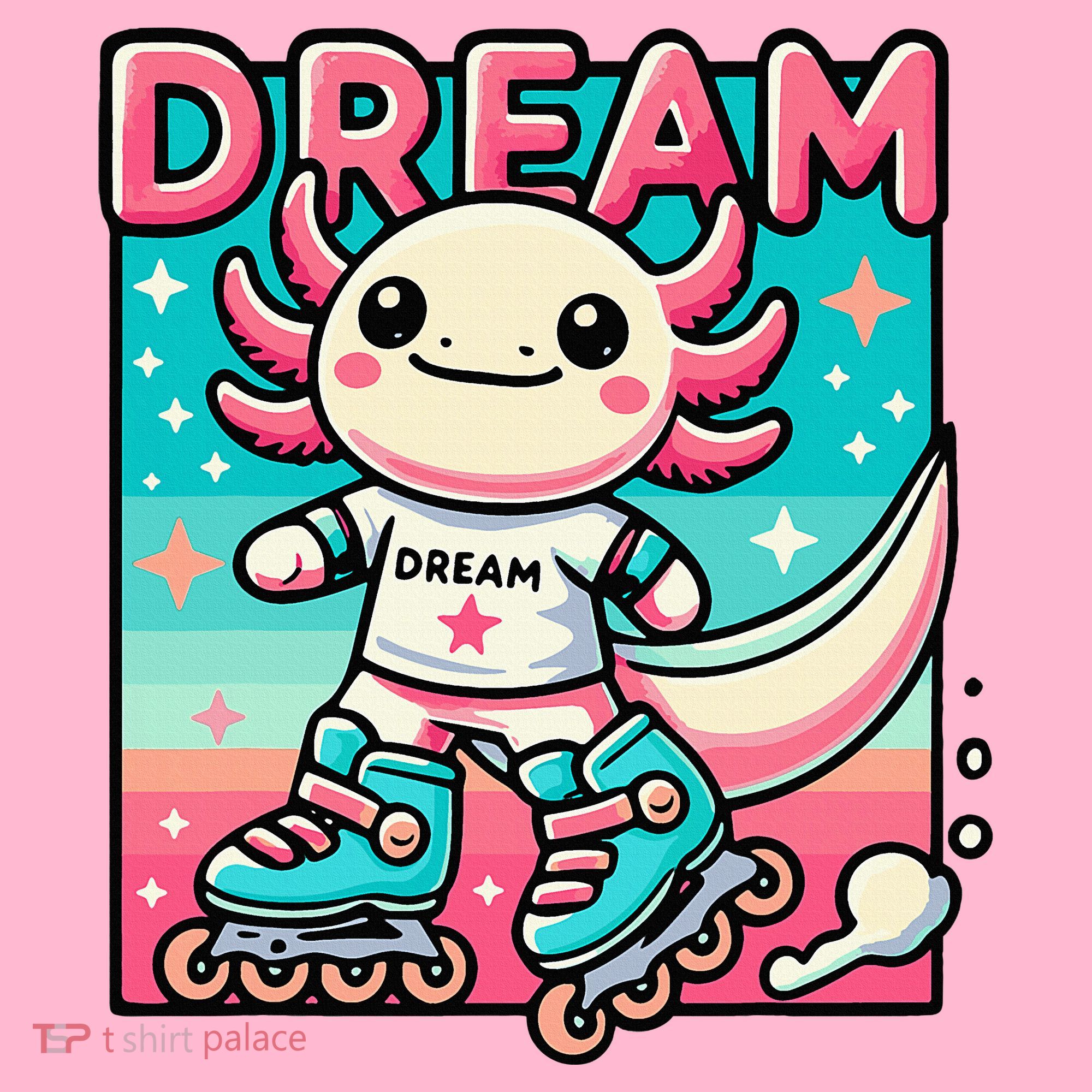 Rollerblading Axolotl Cute Salamander On Inline Skates Coaster