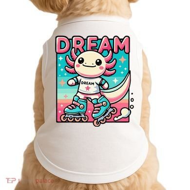Rollerblading Axolotl Cute Salamander On Inline Skates Doggie Tank