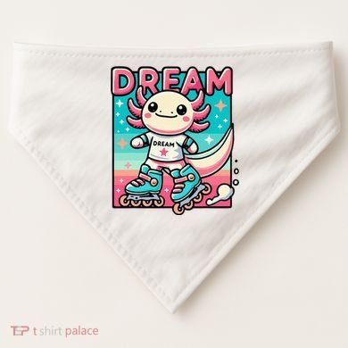 Rollerblading Axolotl Cute Salamander On Inline Skates USA-Made Doggie Bandana
