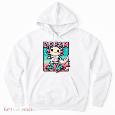 Rollerblading Axolotl Cute Salamander On Inline Skates Hoodie