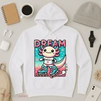 Rollerblading Axolotl Cute Salamander On Inline Skates Hoodie thumb 3