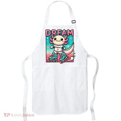 Rollerblading Axolotl Cute Salamander On Inline Skates Apron