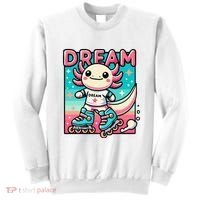 Rollerblading Axolotl Cute Salamander On Inline Skates Sweatshirt thumb 0