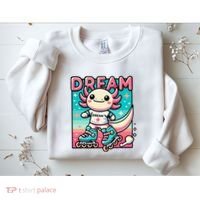 Rollerblading Axolotl Cute Salamander On Inline Skates Sweatshirt thumb 2