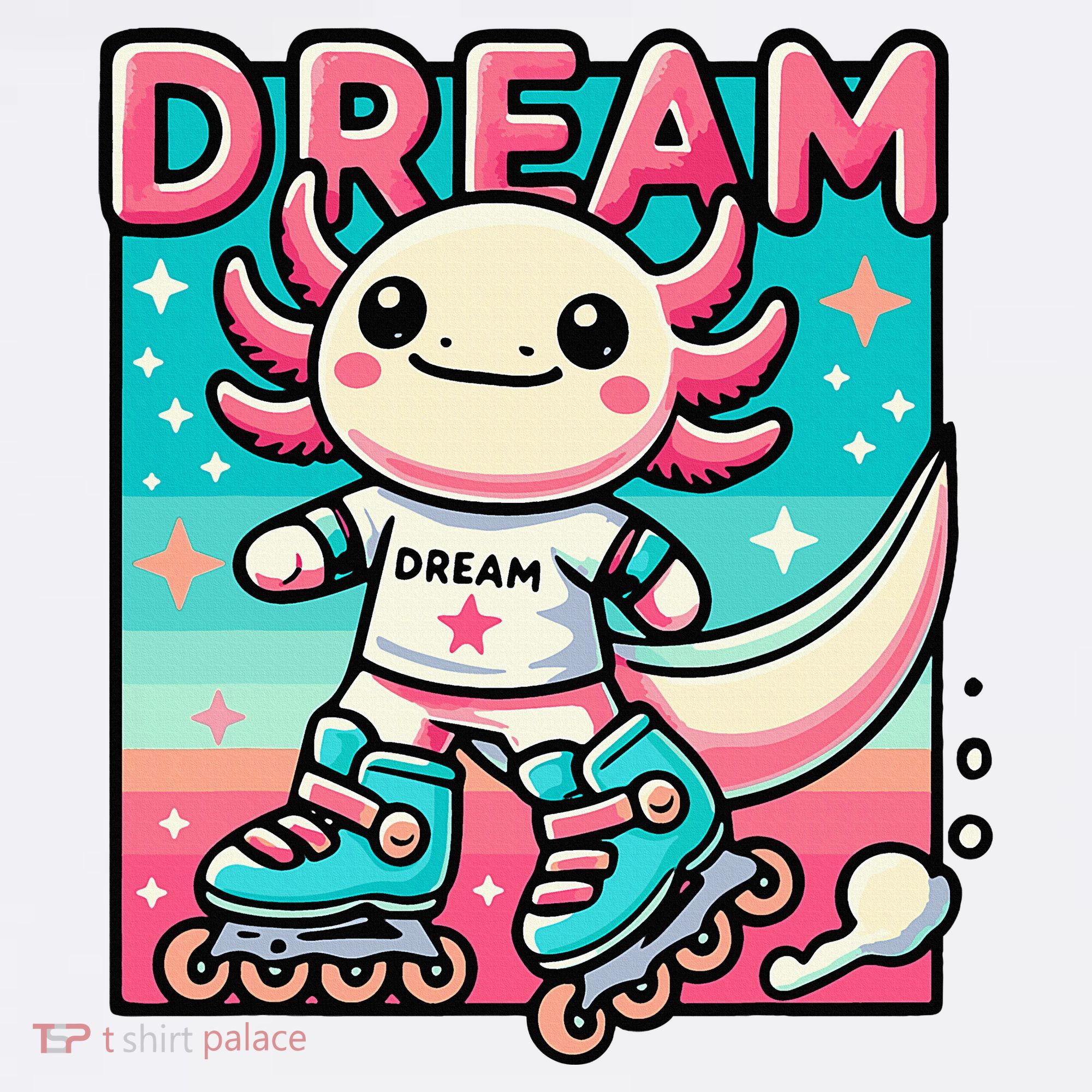 Rollerblading Axolotl Cute Salamander On Inline Skates Sweatshirt