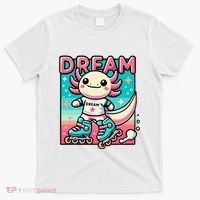 Rollerblading Axolotl Cute Salamander On Inline Skates T-Shirt thumb 0