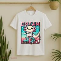 Rollerblading Axolotl Cute Salamander On Inline Skates T-Shirt thumb 2