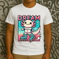 Rollerblading Axolotl Cute Salamander On Inline Skates T-Shirt thumb 3