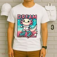 Rollerblading Axolotl Cute Salamander On Inline Skates T-Shirt thumb 6
