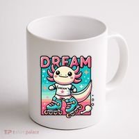 Rollerblading Axolotl Cute Salamander On Inline Skates Coffee Mug thumb 1