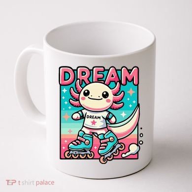 Rollerblading Axolotl Cute Salamander On Inline Skates Coffee Mug