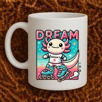 Rollerblading Axolotl Cute Salamander On Inline Skates Coffee Mug thumb 2