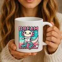Rollerblading Axolotl Cute Salamander On Inline Skates Coffee Mug thumb 3