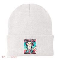 Rollerblading Axolotl Cute Salamander On Inline Skates Beanie thumb 0