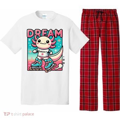 Rollerblading Axolotl Cute Salamander On Inline Skates Pajama Set
