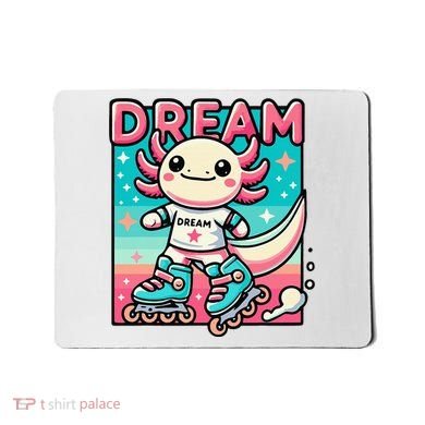 Rollerblading Axolotl Cute Salamander On Inline Skates Mousepad