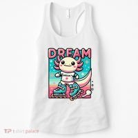 Rollerblading Axolotl Cute Salamander On Inline Skates Women's Tank Top thumb 0