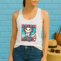 Rollerblading Axolotl Cute Salamander On Inline Skates Women's Tank Top thumb 2