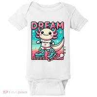 Rollerblading Axolotl Cute Salamander On Inline Skates Baby Bodysuit thumb 0