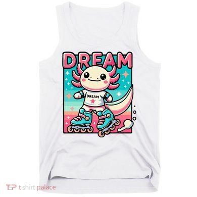 Rollerblading Axolotl Cute Salamander On Inline Skates Tank Top
