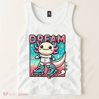 Rollerblading Axolotl Cute Salamander On Inline Skates Tank Top thumb 2