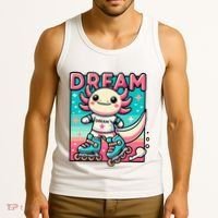 Rollerblading Axolotl Cute Salamander On Inline Skates Tank Top thumb 3