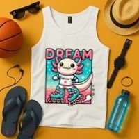 Rollerblading Axolotl Cute Salamander On Inline Skates Tank Top thumb 4