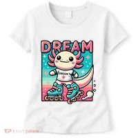 Rollerblading Axolotl Cute Salamander On Inline Skates Women's T-Shirt thumb 0