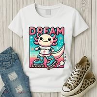 Rollerblading Axolotl Cute Salamander On Inline Skates Women's T-Shirt thumb 3