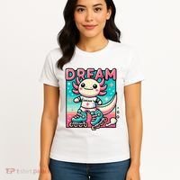 Rollerblading Axolotl Cute Salamander On Inline Skates Women's T-Shirt thumb 4