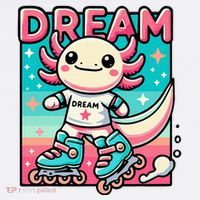 Rollerblading Axolotl Cute Salamander On Inline Skates Kids Sweatshirt thumb 2