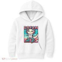 Rollerblading Axolotl Cute Salamander On Inline Skates Kids Hoodie thumb 0