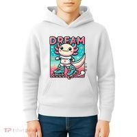 Rollerblading Axolotl Cute Salamander On Inline Skates Kids Hoodie thumb 4