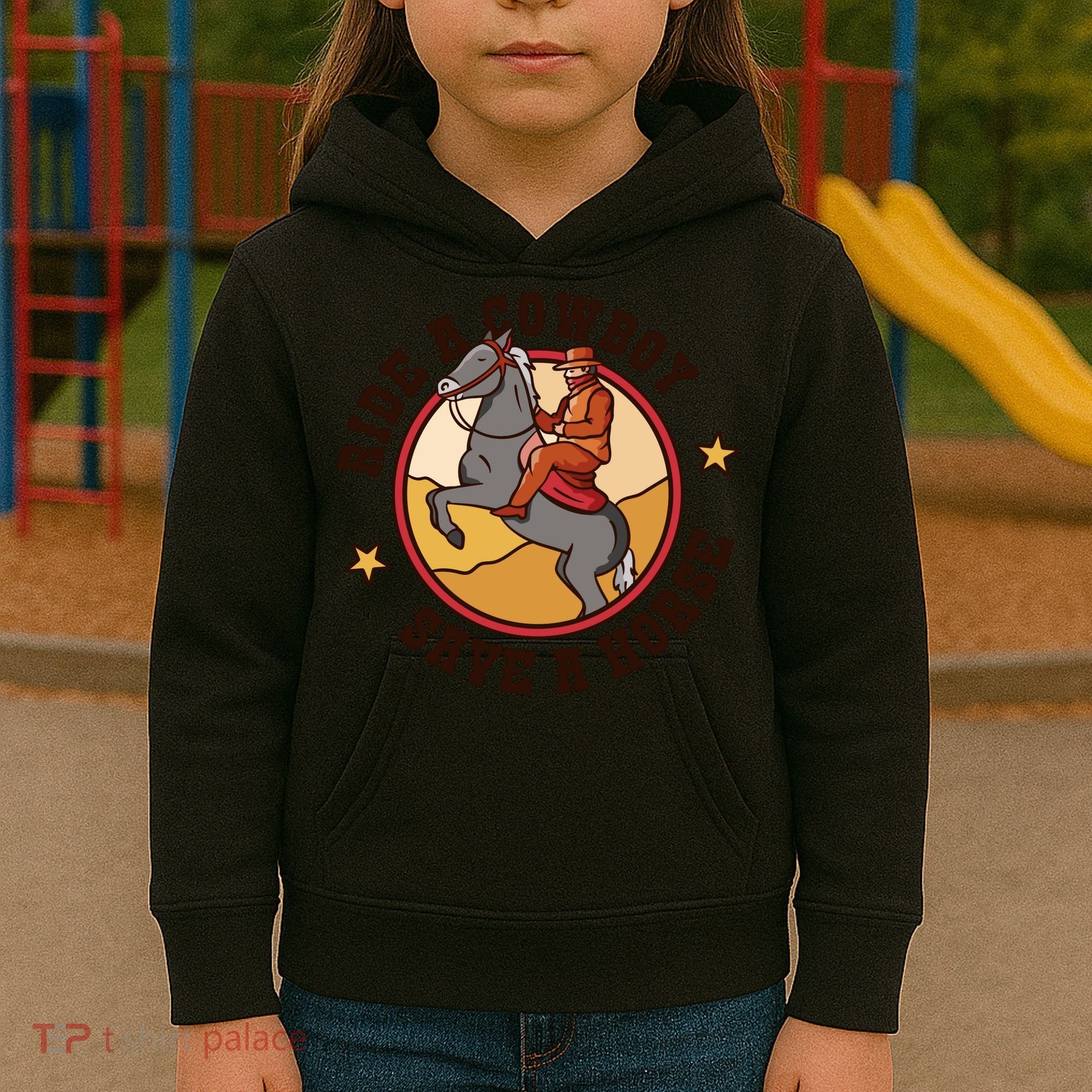 Ride A Cowboy Save A Horse Kids Hoodie