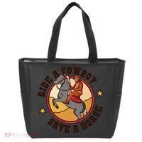 Ride A Cowboy Save A Horse Tote Bag thumb 0
