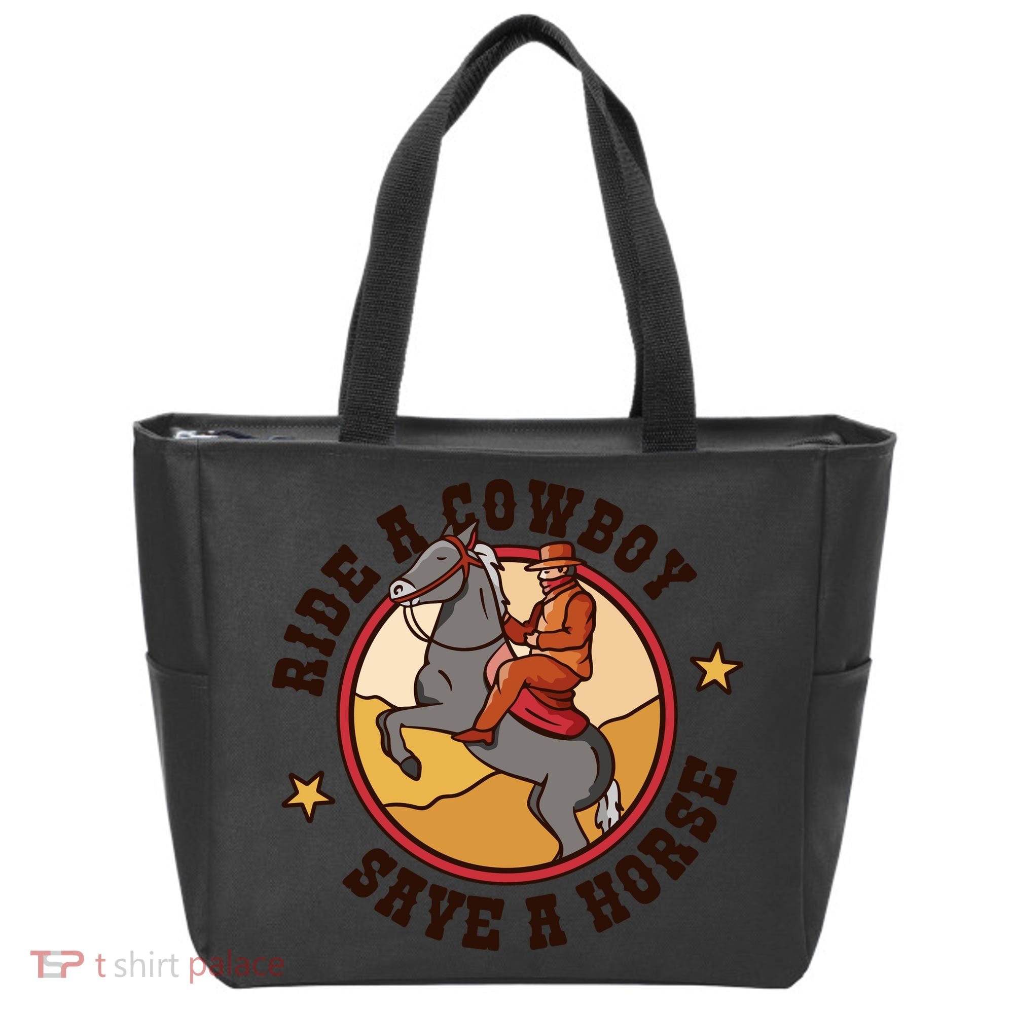 Ride A Cowboy Save A Horse Tote Bag
