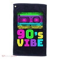 Retro Aesthetic Costume Party 90s Vibe Golf Towel thumb 0