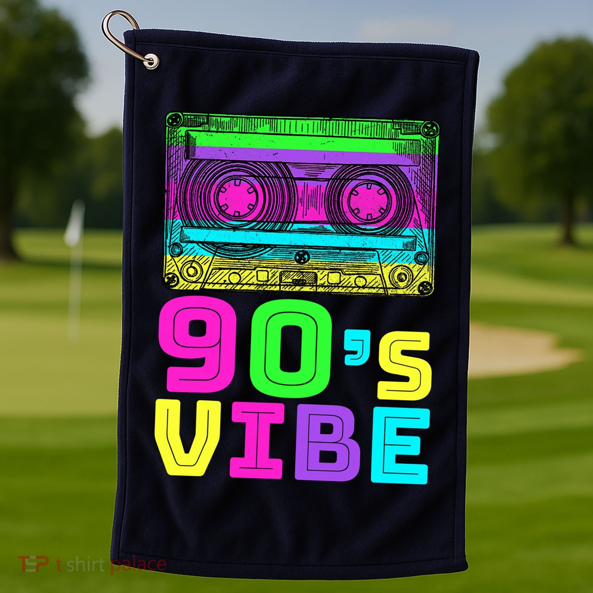 Retro Aesthetic Costume Party 90s Vibe Golf Towel