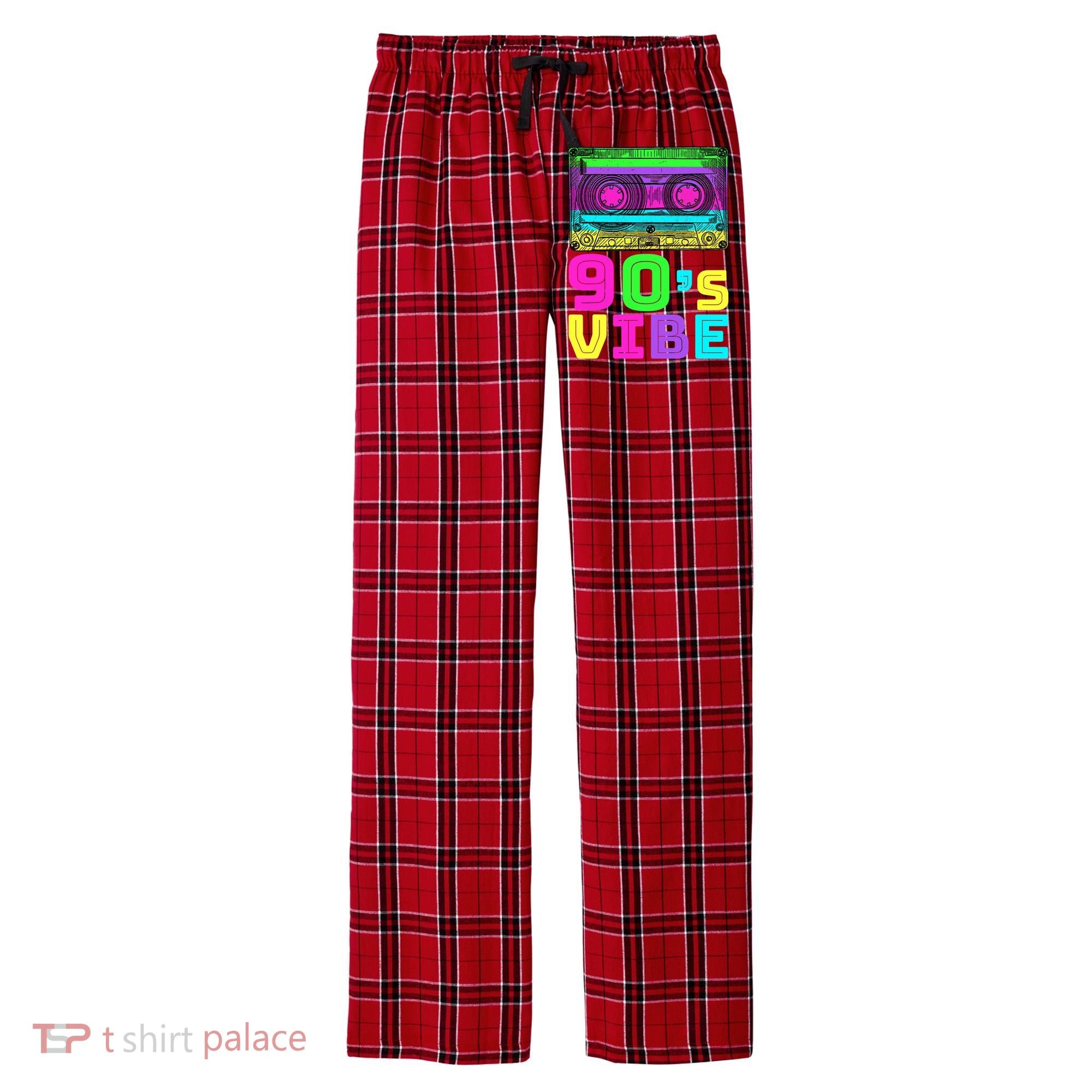 Retro Aesthetic Costume Party 90s Vibe Men's Flannel Plaid Pajama Pants