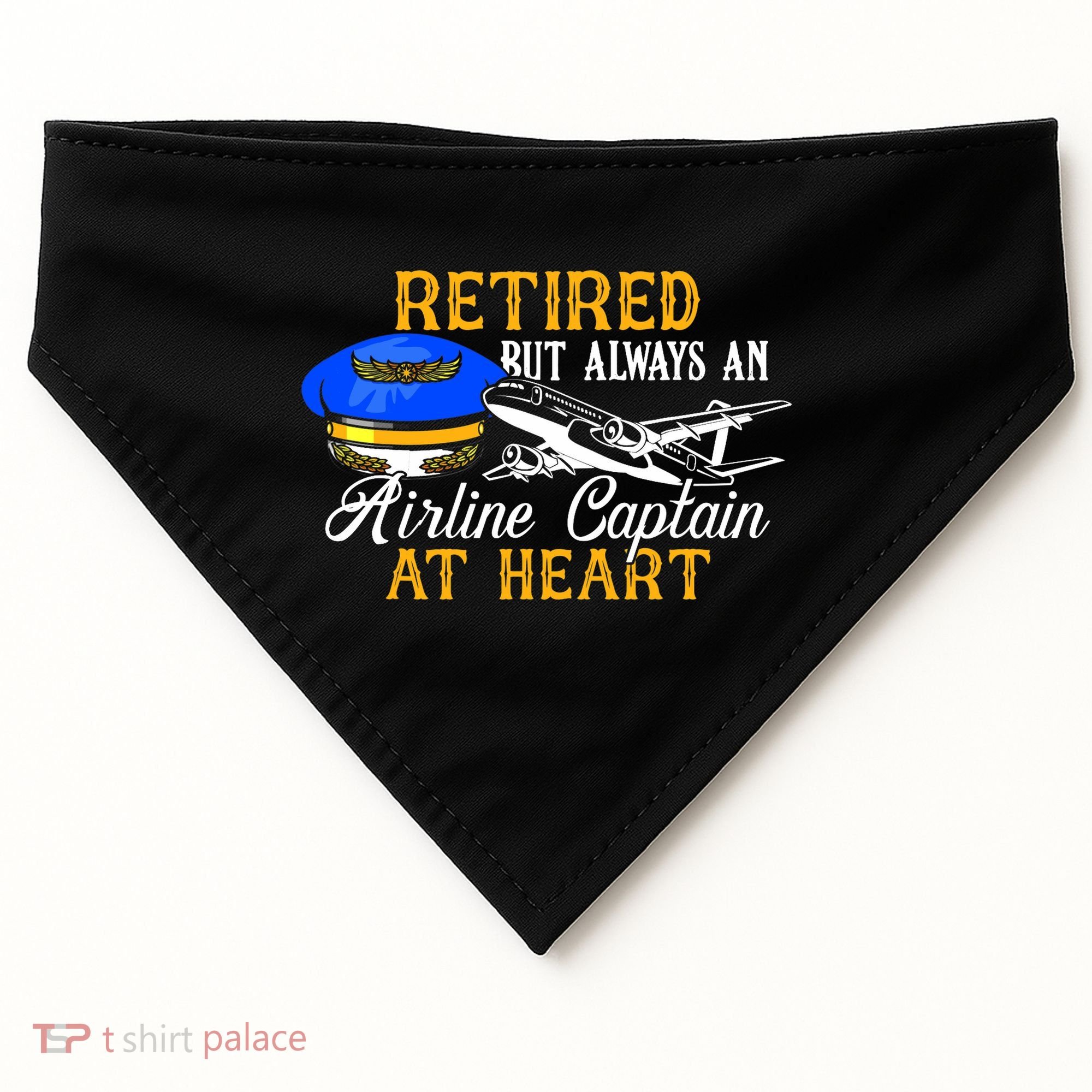 Retired Airline Captain Pilot Retirement Gift USA-Made Doggie Bandana